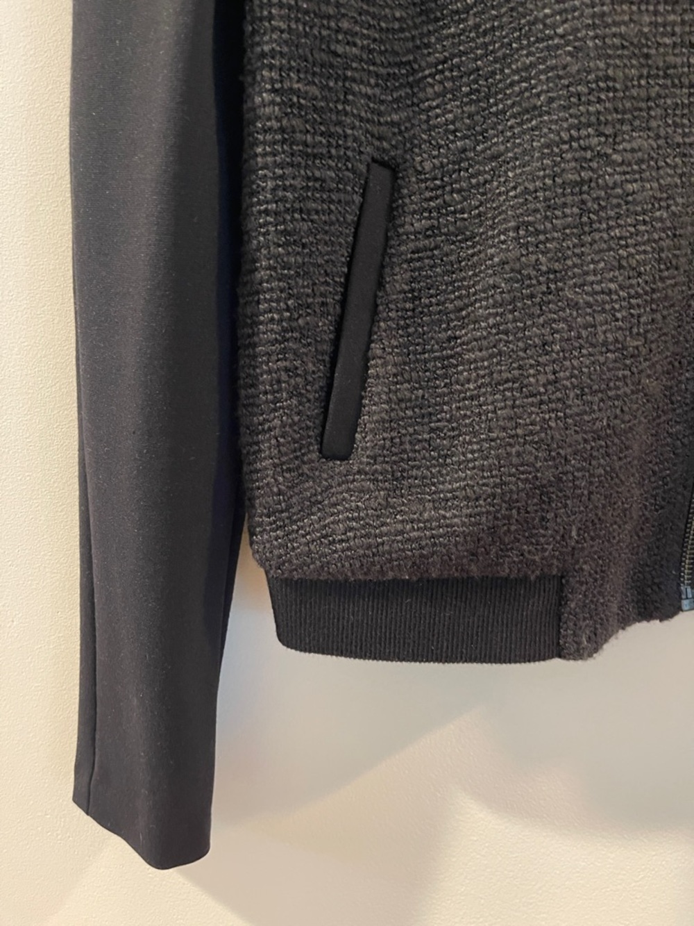 Banana Republic Black Raglan Sleeve Bomber Jacket 0 Petite - Picture 3 of 5